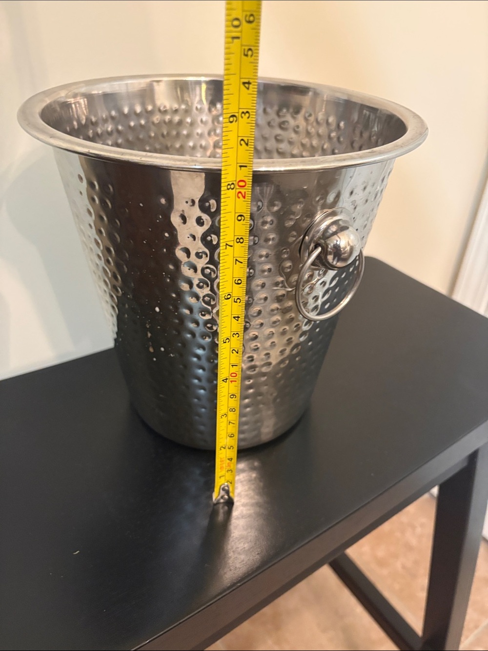 Hammered Metal Wine/Champagne Ice Bucket - Silver - Picture 3 of 5